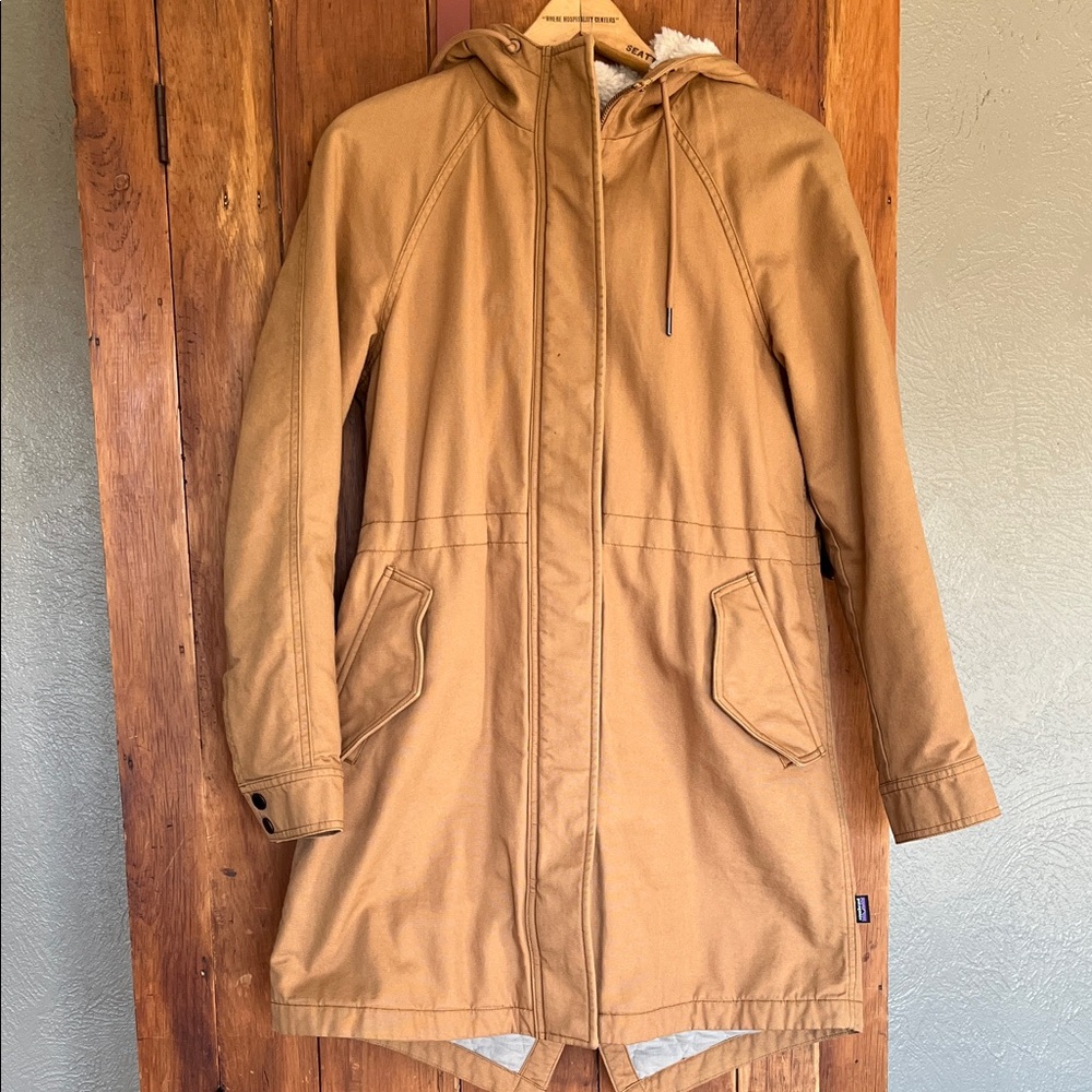 Patagonia womens Brown Hooded Trench Coat